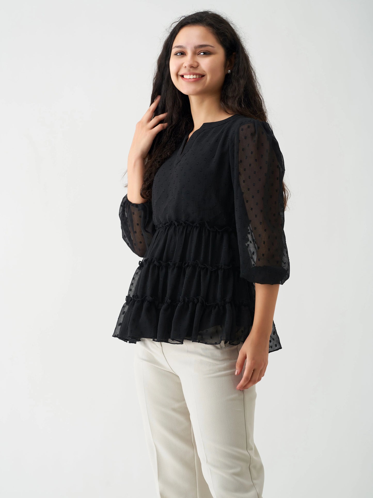 Polyster Solid Plain Top For women