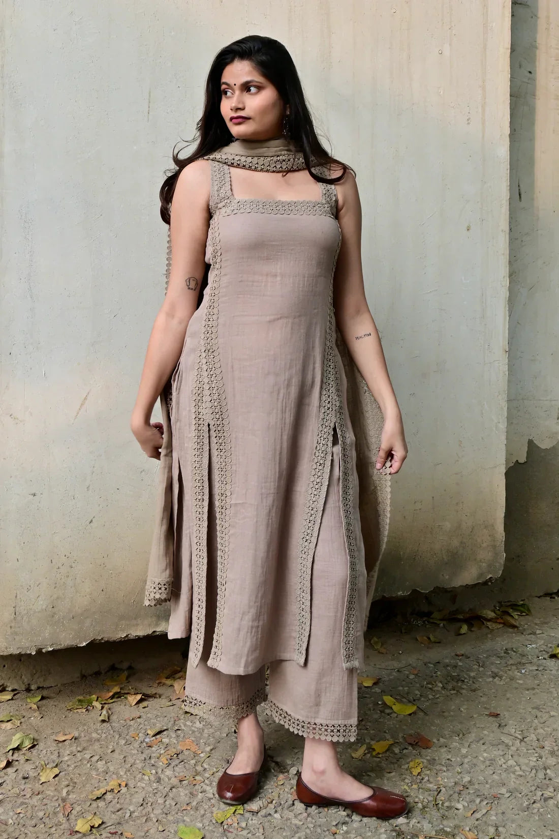Jiya Elegant Lace-Detail Premium Kurta Set