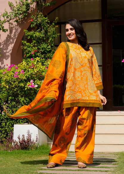 Gold Anarkali Farshi Salwar suit set