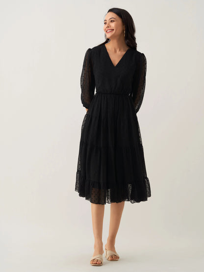 Women Polyster Plain & Solid Beige Color Dress