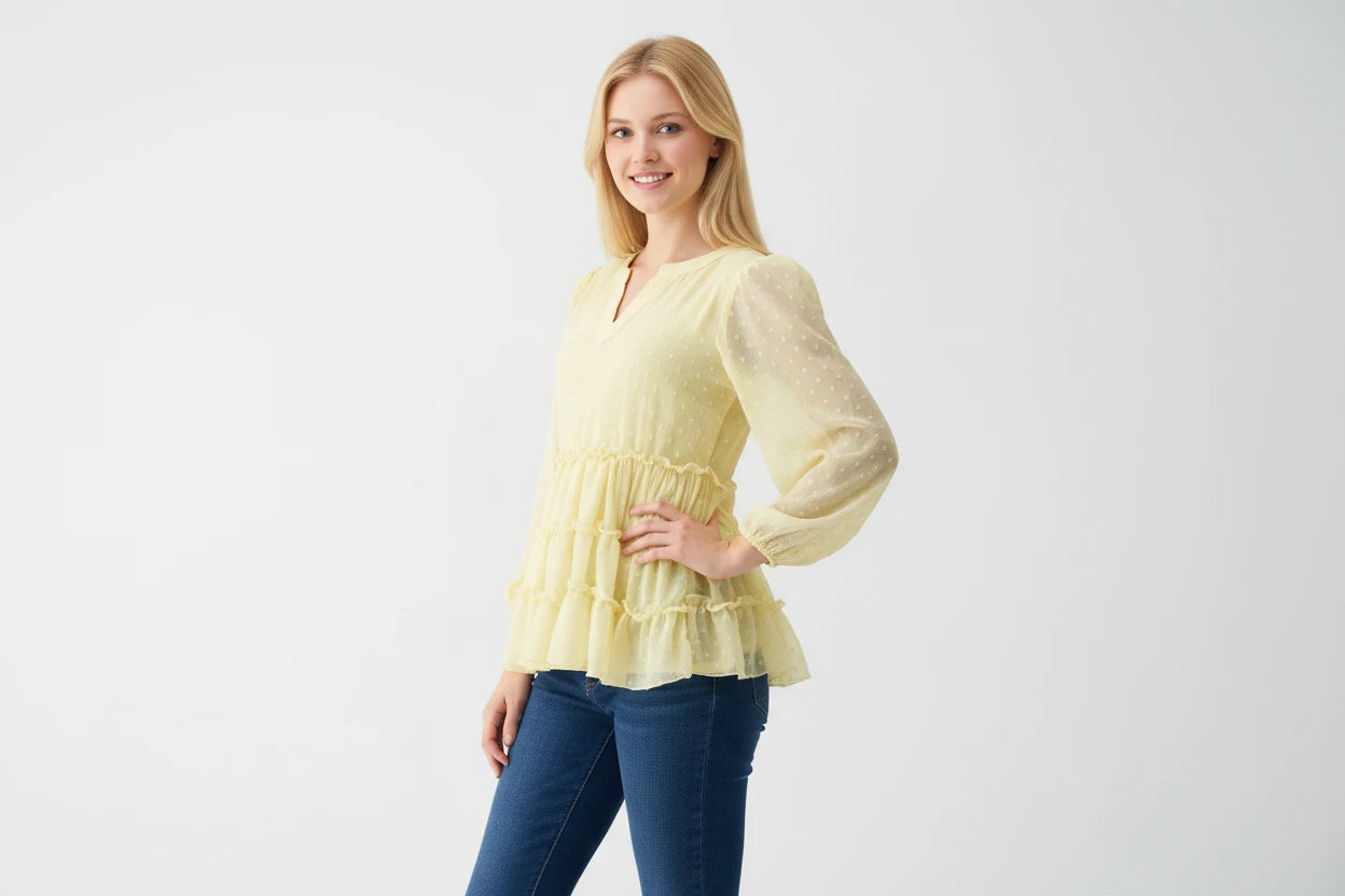 Polyster Solid Plain Top For women