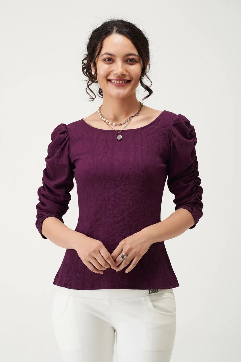 Jenisha Puff Sleeves Regular Top