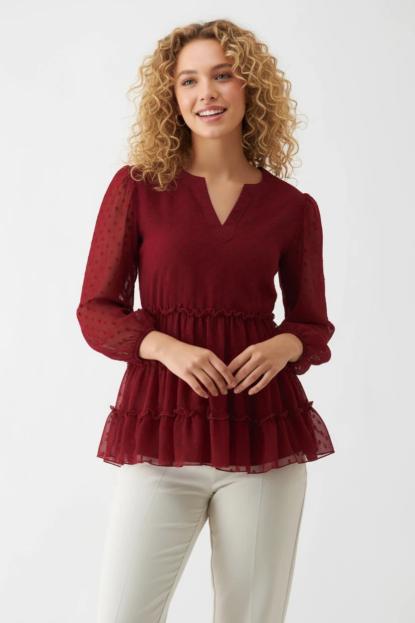 Polyster Solid Plain Top For women