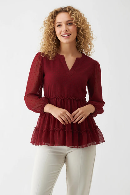 Polyster Solid Plain Top For women