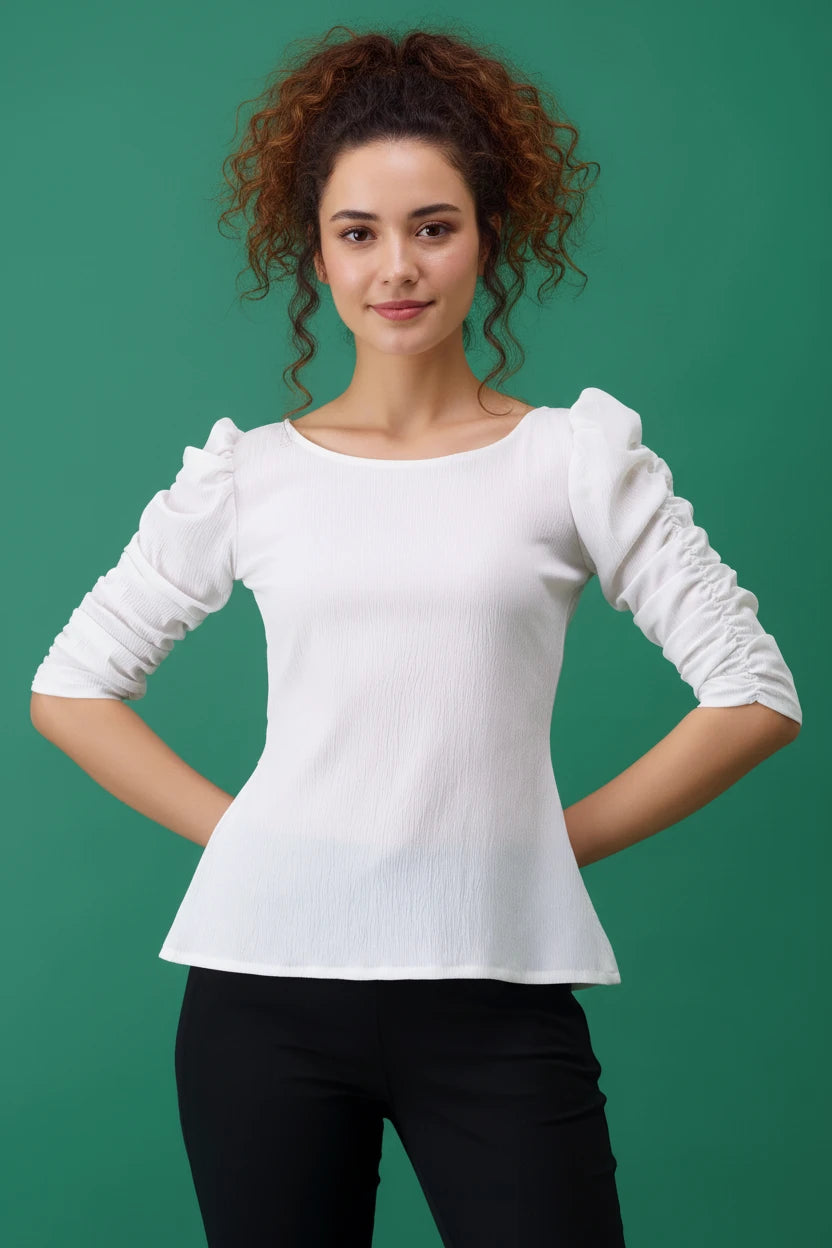 Jenisha Puff Sleeves Regular Top