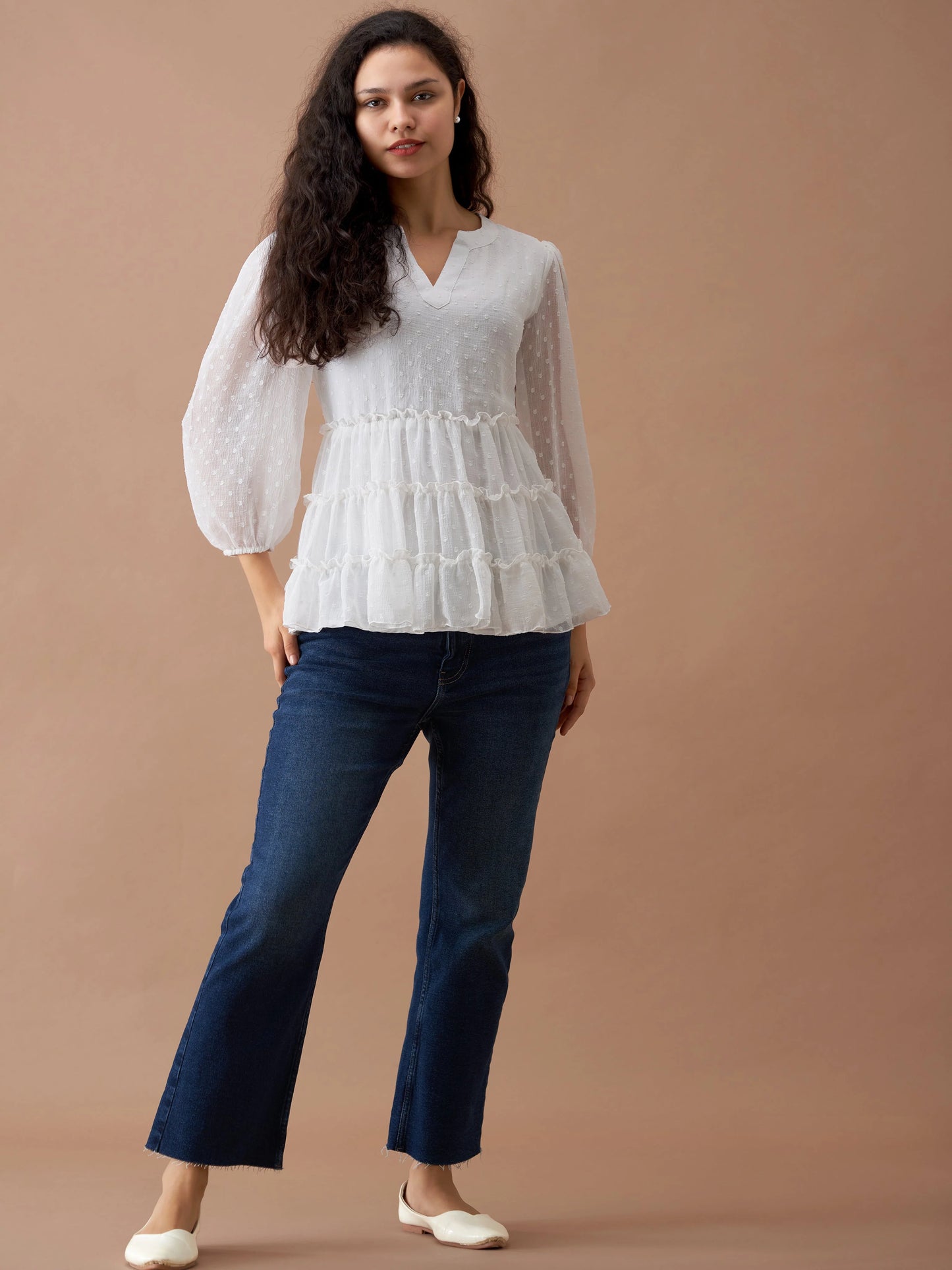 Polyster Solid Plain Top For women