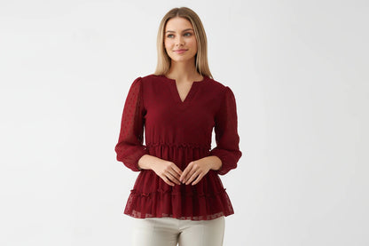 Jenisha Puff Sleeves Regular Top