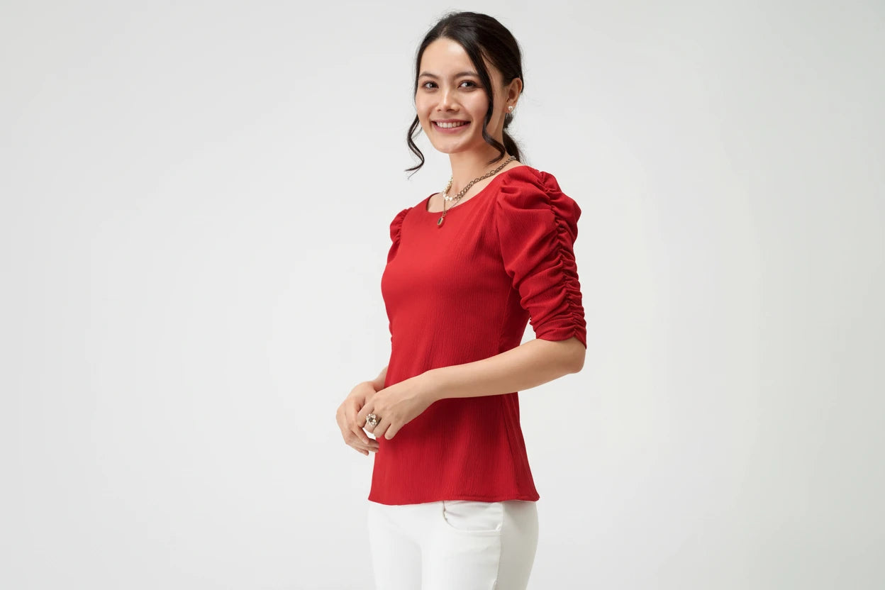 Jenisha Puff Sleeves Regular Top