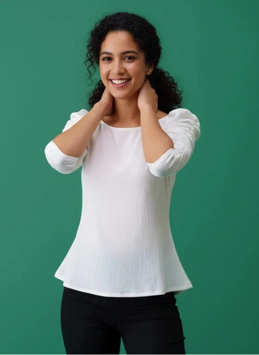 Jenisha Puff Sleeves Regular Top