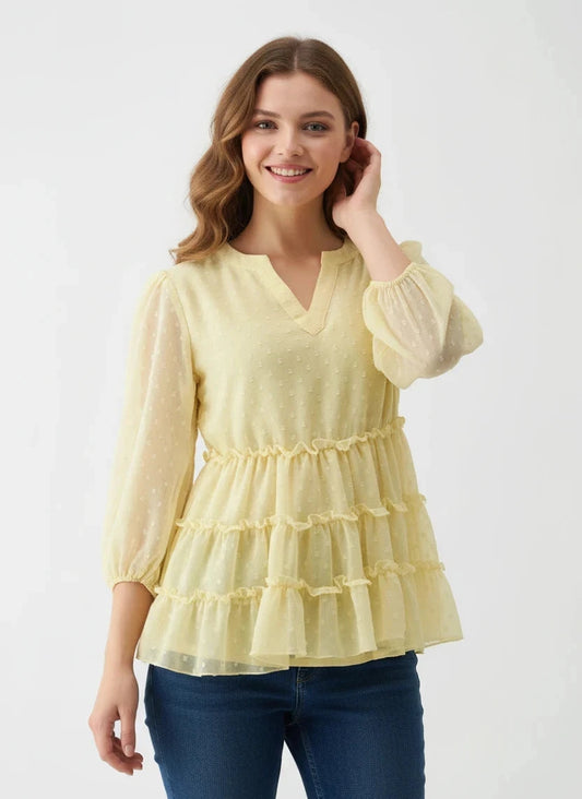 Polyster Solid Plain Top For women