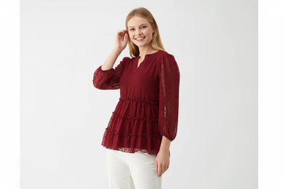 Polyster Solid Plain Top For women