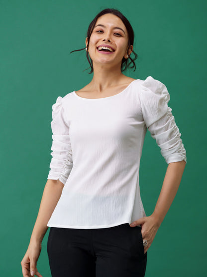Jenisha Puff Sleeves Regular Top