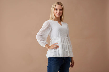 Polyster Solid Plain Top For women