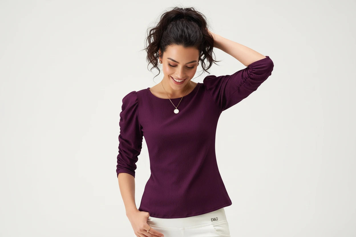 Jenisha Puff Sleeves Regular Top