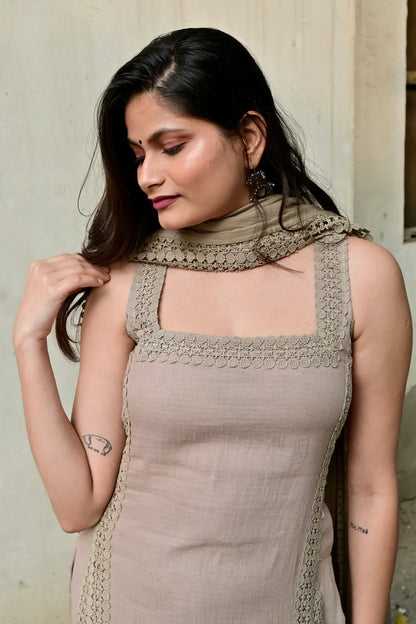 Jiya Elegant Lace-Detail Premium Kurta Set