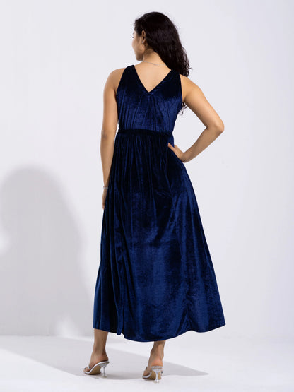 Women Solid PlainV Neck Half Sleeves Dress For women