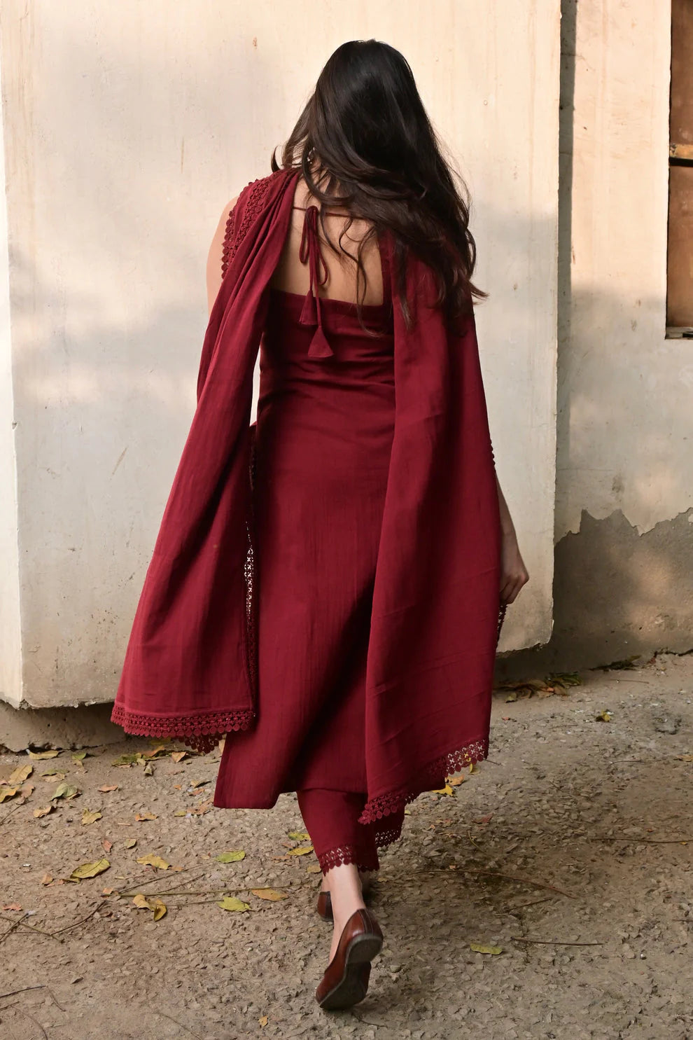 Jiya Elegant Lace-Detail Premium Kurta Set
