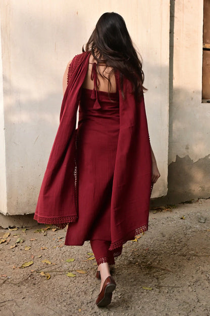 Jiya Elegant Lace-Detail Premium Kurta Set