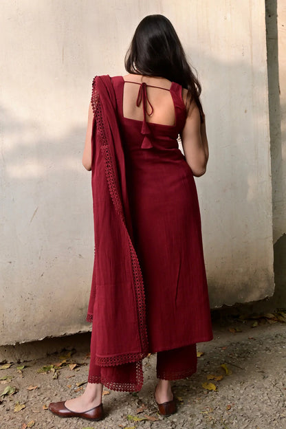 Jiya Elegant Lace-Detail Premium Kurta Set