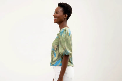 Ammy Printed Puff Sleeves Top